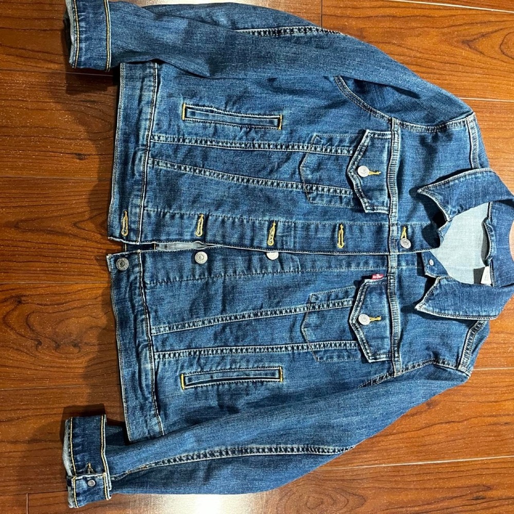 Vintage Levis Blue Denim Jacket 90s Workwear Oversized Relaxed Fit Jean Trucker